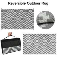 1 x RAW Customer Returns Homcomodar Plastic Straw Carpet 150x245cm Reversible Mats UV-Resistant Outdoor Carpet Recycled Camping Mat Patio Carpet for Balcony Beach BBQ Picnic Deck Gray  - RRP €40.33