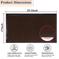 1 x Brand New ORTIGIA doormat inside and outside dirt trap mat washable non-slip doormat black brown 43x76 cm entrance doormat clean-off mat for front door hallway office - RRP €16.93