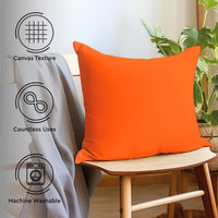 1 x RAW Customer Returns Encasa Cotton Pillow Cases, Set of 2 I 24x24 in 60x60 cm - Orange I No Insert I Plain Pillow Cases I Machine Washable Indoor Use Only - RRP €20.98