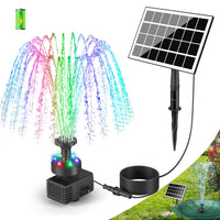 1 x RAW Customer Returns SZMP Solar Fountain for Outdoor 2024 Upgrade, 3.5W Solar Pond Pump LED Lights with 8 DIY Effects, 16.4ft Cable, 2000mAh Battery, Solar Water Pump Solar Floating Fountain Pump for Garden, Bird Bath - RRP €27.22