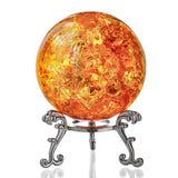 1 x RAW Customer Returns 60mm Amber Ice Broken Ball Crystal Ball Fengshui Paperweight Glass Ball for Home Aquarium Accessories Rockery Decor - RRP €11.09