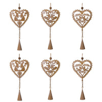 3 x Brand New Valery Madelyn 6X decorative hangers, 8.5cm metal hearts for hanging, spring decorative hangers, heart wedding pendant for gift spring decoration - RRP €61.2