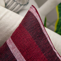 1 x Brand New MIULEE striped cushion covers cushion cover linen look sofa cushion decorative cushion cover throw pillow decorative couch cushion cover for sofa office couch bedroom living room set of 2 50 x 50 cm red - RRP €17.99