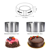 1 x RAW Customer Returns Kitchtic Adjustable Cake Ring - Cake tool set with cake ring, cake cutter, cake knife and cake lifter - Stainless steel baking accessories for beginners and hobby bakers - Set of 4 - RRP €23.18