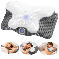 1 x RAW Customer Returns YunNasi Cervical and Neck Pillow Viscoelastic Foam Cervical Pillow Memory Pillows Ergonomic Side and Mouth Top Sleeping Orthopedic Pillow Style1 60 34 13 10cm  - RRP €31.99