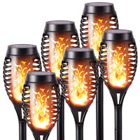 1 x RAW Customer Returns Geemoo Solar Lights for Outdoor Garden 6 Pack Solar Torch Garden Torches with Realistic Flame Effect, IP65 Waterproof Solar Lamp for Halloween Outdoor, Backyards, Gardens, Lawn Lighting - RRP €26.39