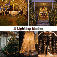 1 x RAW Customer Returns Solar fairy lights outside, 22 2m 220 LED fairy lights outside solar weatherproof, 8 modes PVC outdoor solar fairy lights waterproof for party garden balcony terrace wedding Christmas decoration, warm white - RRP €17.99