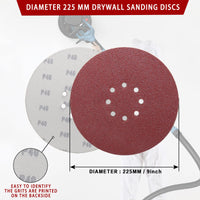 1 x RAW Customer Returns STEBRUAM 225mm Sanding Discs, 30 Pieces 40 Grit Sanding Discs 225mm 8 Holes Self-Adhesive Abrasive Paper Sandpaper Abrasive Sandpapers with for Long Neck Sanders - RRP €23.59