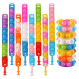 1 x Brand New JKDHJK Pack of 16 Pop Bubble Fidget Bracelet, Stress Relief Bracelet Fidget Toys, Silicone Rainbow Baby Sensory Toy Gifts for Children and Adults Stress Relief Anti-Anxiety Multicolored  - RRP €11.89