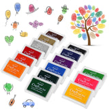 1 x RAW Customer Returns Kesote Ink Pad Set, 15 Colors Stamp Ink Stamp Ink for Kids Paper Craft Fabric Fingerprint Scrapbook Painting - RRP €12.1