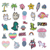 1 x Brand New Pack of 27 iron-on patches for children, DIY iron-on patches, polyester color design, iron-on patches for children, iron-on patches for children for T-shirts, jeans, clothing, bags - RRP €10.07