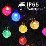 1 x RAW Customer Returns Wlevzzor Solar Outdoor Fairy Lights, 20M 180 LEDs Crystal Ball Fairy Lights, Solar Powered, Solar Patio Lighting with 8 Modes for Christmas Tree, Garden, Yard, Party 20M, Warm Light  - RRP €22.67