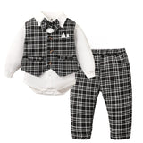 1 x RAW Customer Returns PURSKYY Baby Boys Gentleman Outfits Suit, Toddler Boys Tuxedo Clothing Set Red Stripe Dress T-Shirt Bow Tie Detachable Suspenders Pants Formal Suits, Red Black, 2-3 Years - RRP €18.14