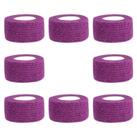 12 x Brand New Cohesive Bandage 8 Pack Self Adhesive Bandage Wrap Breathable Bandage Wrap Rolls Athletic Elastic Self Adherent Wrap for Sports Injury,Wrist, Knee, Ankle Sprains and Swelling 2.5cm Purple  - RRP €273.6