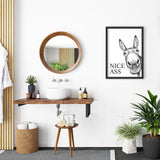 1 x RAW Customer Returns 1M Poster - bathroom decoration pictures - high-quality art print - black and white wall pictures - toilet decoration - DIN A4 donkey - RRP €12.0