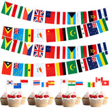 1 x RAW Customer Returns Hestya 50 Countries Flags Pennant Chain 15 m Flag Chain Flags and 100 International Flag Chain Toothpicks Set for Bar Party Festival Sports Club - RRP €12.1