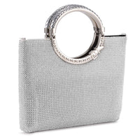 1 x RAW Customer Returns BAIGIO Handbag Ladies Evening Bag Clutch Silver Bag Elegant Shoulder Bag with Rhinestone Glitter Handbag for Party Wedding - RRP €29.99