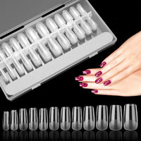 13 x Brand New 242 pieces press on nails, nails to stick on, stable fake nails, strong gel nails, tips for gel nails, nail tips, artificial nails with nail files and box for nail salons DIY nail art 12 sizes  - RRP €104.65