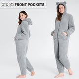 1 x RAW Customer Returns CityComfort Jumpsuit Women s Cuddly Fleece Onesie Women s Fluffy S-XL Grey, XL  - RRP €29.35