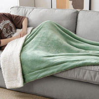 1 x RAW Customer Returns MIULEE Cuddly Blanket Fluffy Blanket Fleece Blanket Warm Sherpa Sofa Throw Blanket Fluffy Throw Microfibre Bedspread for Bed Sofa Bedroom Office 150 x 200 cm Matcha Green - RRP €36.29