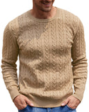 1 x RAW Customer Returns NITAGUT Men s Crew Neck Cable Knit Sweater White XL - RRP €20.16