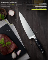 1 x RAW Customer Returns linoroso chef s knife 8 inch professional kitchen knife, ultra-sharp chef s knife with forged blade made of forged German stainless steel, full shaft, ergonomic handle - Classic series - RRP €33.95