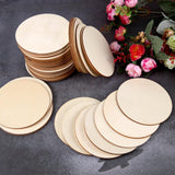 1 x RAW Customer Returns moinkerin 50 Pieces Round Natural Wood Slices, 100mm Unfinished Wood Log Slices Round for DIY Crafts Wedding Centerpieces Crafts Painting Scrapbooking - RRP €11.09