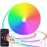 1 x RAW Customer Returns Lamomo Neon LED Strip 5m RGB, IP65 Waterproof Flexible Bluetooth Compatible, 12V Colour Changing Dimmable Light Strip for Outdoor with Remote Control, Silicone DIY Led Light Strip for Bedroom Decoration - RRP €37.2