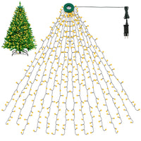 1 x RAW Customer Returns BELLALICHT Christmas tree light chain, 400 LEDs 2M height 16 garlands LED Christmas tree lighting with ring, 8 modes throw light chain for 90cm to 220cm tree - warm light - RRP €23.99