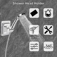 1 x RAW Customer Returns Hand shower holder 360 rotatable adjustable shower holder without drilling shower head holder universal shower holder for hand shower or shower head - RRP €9.06