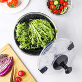 1 x RAW Customer Returns SveBake salad spinner made of 18 10 stainless steel with crank drive and 4.5 litre salad bowl, dishwasher safe, black - RRP €40.06