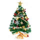 1 x RAW Customer Returns Mini Christmas Tree Green 60cm, Siebwin Artificial Christmas Tree Small With Lighting and Treetop Star Christmas Decoration for Home Office Shop Desktop - RRP €29.99