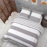 1 x RAW Customer Returns Vency Double Duvet Cover 135x200 4-Piece Gray White - OEKO-TEX 80 Cotton 20 Polyester, 2x Duvet Cover with Zipper 2x Pillowcase with Envelope Closure 80x80 cm, Still Model - RRP €35.91