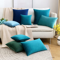 1 x RAW Customer Returns MIULEE Set of 2 velvet cushion covers, decorative cushion covers, decorative cushions, couch cushions, sofa cushions, pillow case, throw pillow cover, decorative cover for bedroom, office, 60 x 60 cm, turquoise - RRP €23.74