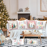 10 x Brand New Lanpn Set of 4 Nutcracker Christmas Cushion Cover 40x40 cm, Nutcracker Pillowcase Christmas Bed Decoration Pillow Cover 40 x 40 for Bedrooms Sofa Christmas Decoration Pink  - RRP €192.0