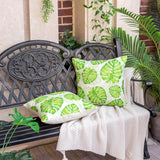 1 x Brand New Inhobbok Set of 2 Cushion Covers 45x45 Green Monstera Leaf Spring Summer Waterproof Decorative Pillowcase Lightweight Flat Green Tropical Plants for Garden Sofa Outdoor Living Room - RRP €20.4