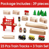 1 x RAW Customer Returns Wooden railway and trains pack, railway beginner set, compatible with Thomas, suitable for Eichhorn train set, toddler toy, recommended for ages 3 and up - RRP €31.56