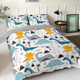 1 x RAW Customer Returns GETIYA Children s Bed Linen 135x200 Colorful Dinosaur Bed Linen Girls Dino Bed Linen White Boys Duvet Cover with Zip Soft Microfibre Children s Duvet Cover 135x200 with Pillowcase 80x80 - RRP €31.24