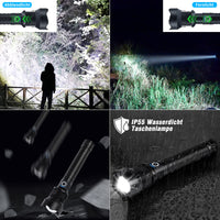 1 x RAW Customer Returns LED Flashlight, 90000 Extremely Bright Lumens, P70.2 LED USB Rechargeable Flashlight, 8-12 Hours Battery Life, 3 Zoomable Lighting Modes, IP55 Waterproof, Camping and Emergency - RRP €43.45