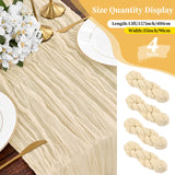 1 x RAW Customer Returns Teruntrue 4 Pieces Cheesecloth Table Runner Cream Cheesecloth Table Runner, Rustic Gauze Table Runner Romantic Semi-Transparent Fabric Tablecloth Table Runner Boho for Wedding Kitchen Cream, 400cm  - RRP €25.64