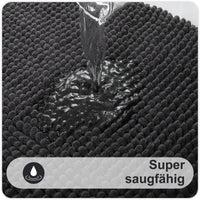 1 x RAW Customer Returns Homaxy Chenille Bathroom Rug Set 2 Pieces Non-Slip Bath Mat Set Soft Absorbent Bath Rug Set Washable Bath Mat - 40x60 cm 60x90 cm, Dark Grey - RRP €30.24