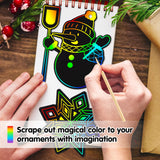 1 x RAW Customer Returns Mocoosy 48 pieces Christmas scratch art cards hanging decorations, rainbow magic scratch paper cards Christmas hanging ornaments craft DIY toys for children Christmas gifts party favors - RRP €12.62