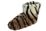 1 x Brand New APREGGIO Winter Slippers Unisex - Warm Wool Slippers with Non-Slip Leather Sole - Style for Men and Women - Warm Slippers - Tiger Size 42 - RRP €32.92