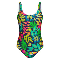 1 x Brand New Dedoles one-piece swimsuit women s recycled polyamide swimwear many fun designs orient sea mandala flamingo cherries, color summer jungle, size 2-4 years - RRP €20.15