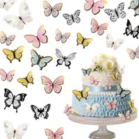 4 x Brand New 73 pieces butterflies cake decoration girl, cake decoration butterfly, cake decoration birthday edible, butterfly cupcake toppers, for birthday girl wedding cake decoration, baby shower - RRP €76.8