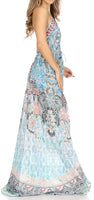 1 x RAW Customer Returns Sakkas 1817 - Lizi Women s Maxi High-Low Halter Handkerchief Long Dress Beach Party - FOM270-Multi - OS - RRP €83.99