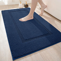 1 x RAW Customer Returns DEXI Bathroom Rug 60 x 110 cm, Bath Mat Non-Slip Washable, Soft Bath Mat, Microfibre Absorbent Bath Mat, Bath Mats for Bathtub, Shower Room and Bathroom - Blue - RRP €45.37