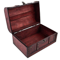 1 x RAW Customer Returns Treasure chest Caribe - box with lock and key - wooden chest, treasure chest 28x19x15cm large - ideal as a gift box for e.g. wedding and birthday - RRP €29.23