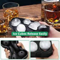 6 x Brand New Silicone Ice Cube Tray, Pack of 2 Ice Cube Trays, Ice Cube Trays for Cooling Cocktails, Whiskey, Coffee Black  - RRP €122.4