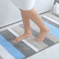 1 x RAW Customer Returns Homaxy Non-Slip Bathroom Rug Soft Deep Pile Microfiber Bath Mat Absorbent Bath Rugs Washable Bath Mat 60 x 120 cm, Blue Gray - RRP €37.3